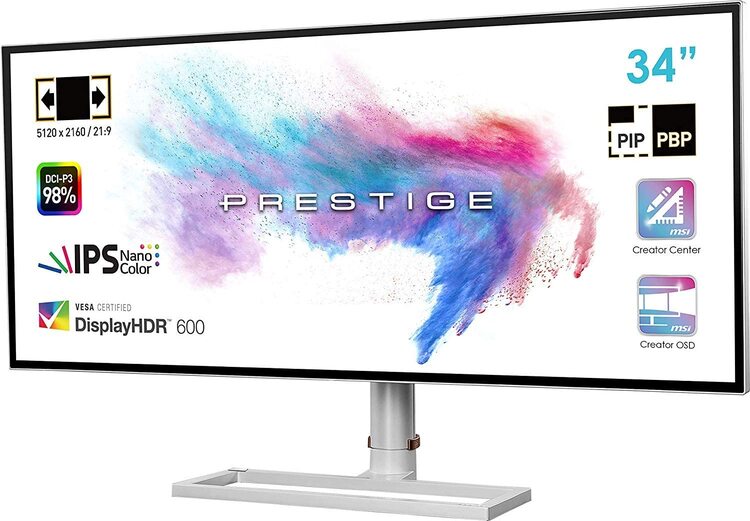 MSI Prestige PS341WU - Monitor de 34'(5120x2160 WUHD, 21:9, 48-60 Hz)